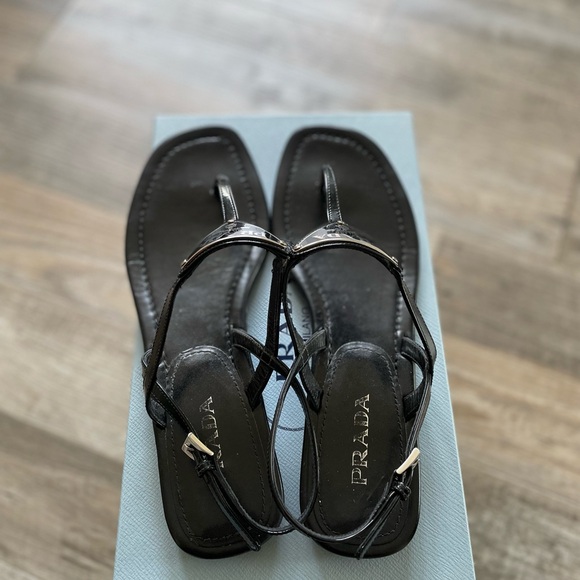 Prada Triangle Logo Sandals - Picture 5 of 9